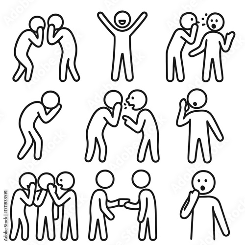 Rumors, Whisper, and Social Communication Pictograms