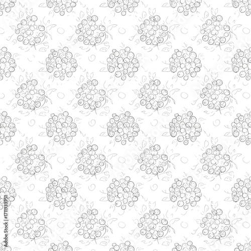 Abstract pattern of clustered circular shapes and scattered dots on a white background.