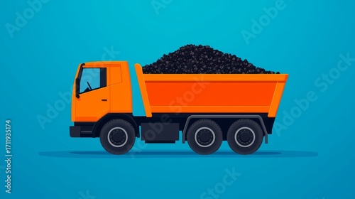 Visual Representation of Composting Process with Truck Transporting Organic Material