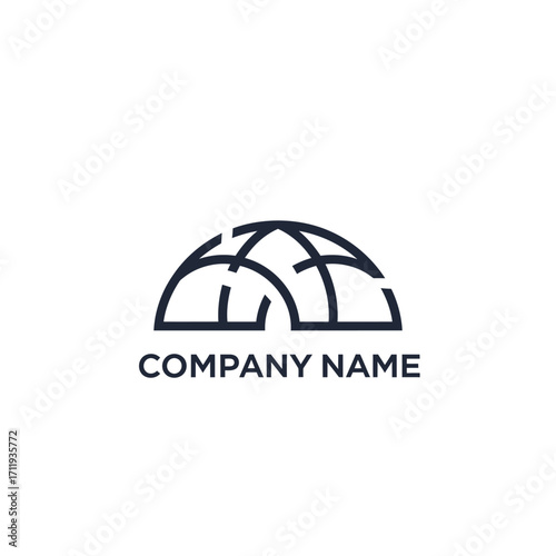Abstract Dome Logo Design with Intersecting Lines for Modern Company Identity.