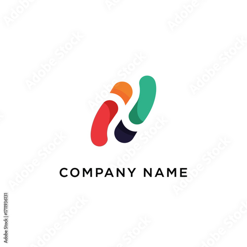 Abstract Logo Design with Overlapping Shapes and Vibrant Colors for Modern Branding.