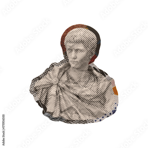 Statue Element Collage Art