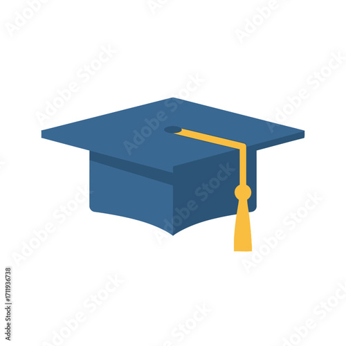 Blue Graduation Cap with Yellow Tassel Symbolizing Academic Achievement and Success.