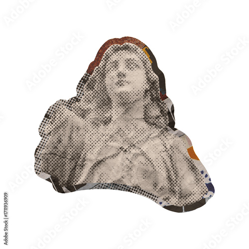Statue Element Collage Art