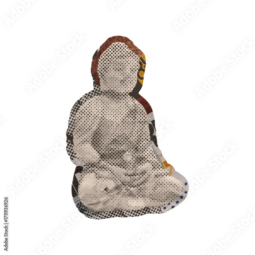 Statue Element Collage Art
