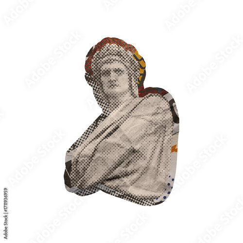 Statue Element Collage Art
