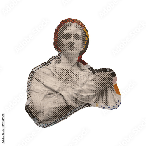 Statue Element Collage Art
