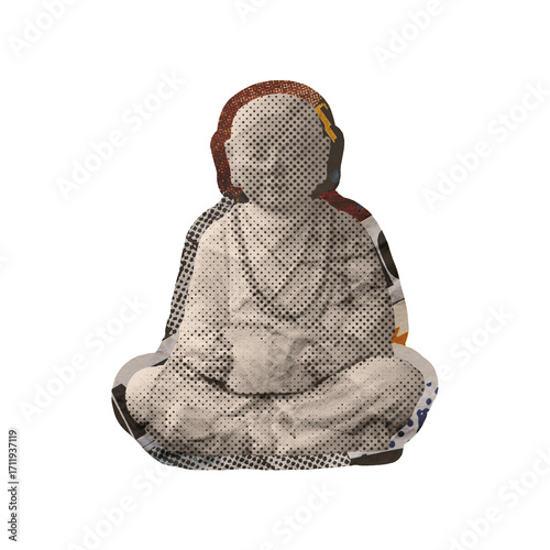 Statue Element Collage Art