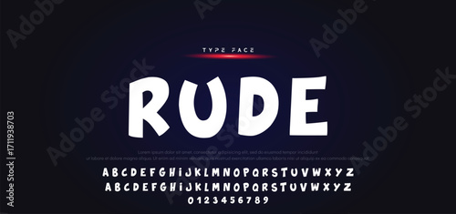 Vector of modern comical font and alphabet. Playful style font design, colorful childish alphabet, letters and numbers vector illustration