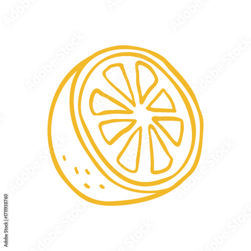 Hand-Drawn Fresh Lemon