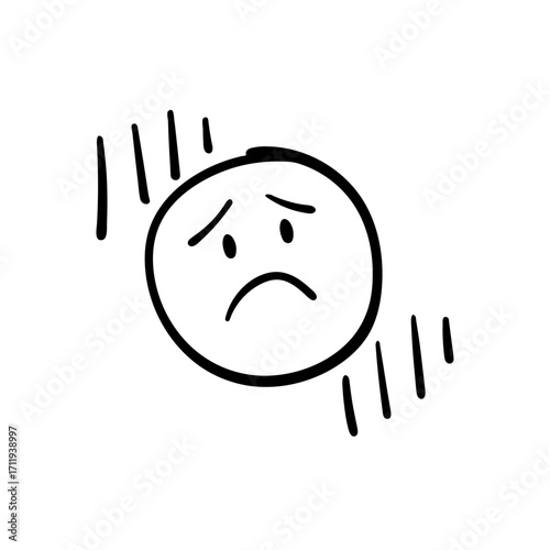 Hand-Drawn Doodle of a Sad Face