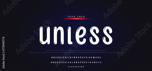 Vector of modern comical font and alphabet. Playful style font design, colorful childish alphabet, letters and numbers vector illustration