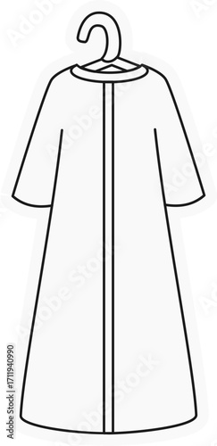 Abaya on hanger outline icon — modest islamic clothing illustration