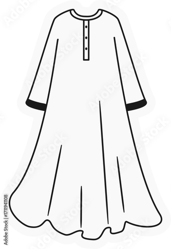 Abaya A-line outline icon — flowy modest muslim dress design