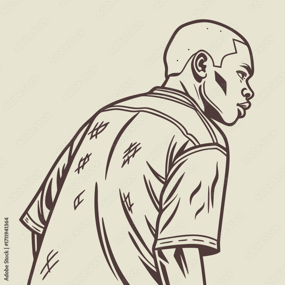 Naklejka premium vector illustration of a man