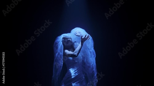 Dead bride ghost in Halloween horror concept