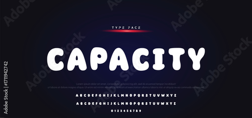 Vector of modern comical font and alphabet. Playful style font design, colorful childish alphabet, letters and numbers vector illustration