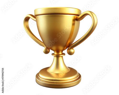Gleaming golden trophy symbolizing victory achievement and success in competitions