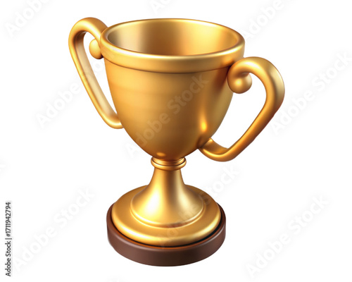 Gleaming golden trophy award symbol of victory and achievement