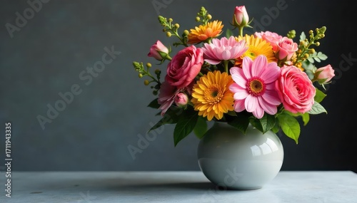 Wallpaper Mural A stunning arrangement of fresh flowers in a sleek, modern vase  The vibrant colors and elegant presentation create a feeling of sophisticated beauty and style ,  colorful,  summer,  gorgeous Torontodigital.ca