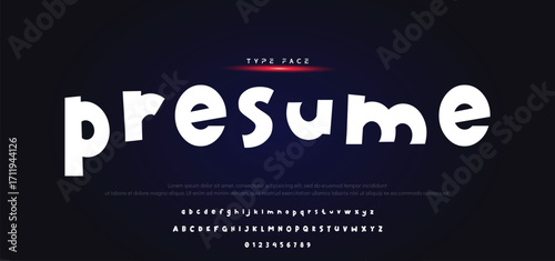 Kids style colorful font design, playful childish alphabet, letters and numbers vector illustration