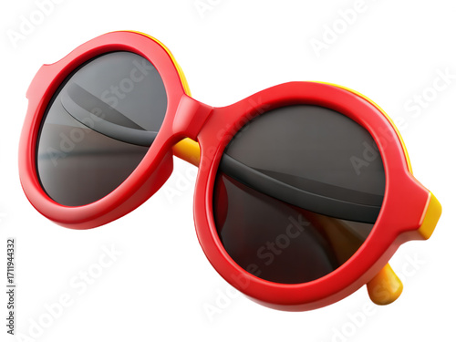 Bright red kid's sunglasses with large round lenses stylish and protective eyewear for children