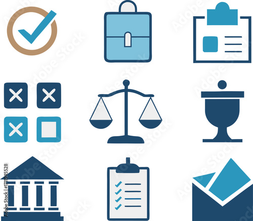 Legal and business icons collection