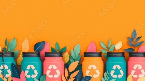 Sleek Infographic Design for Compostable Waste Management Icons and Symbols