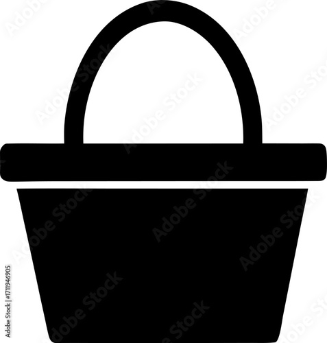 Picnic Basket Silhouette Vector Illustration | Outdoor Food Picnic Design