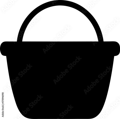 Picnic Basket Silhouette Vector Illustration | Outdoor Food Picnic Design