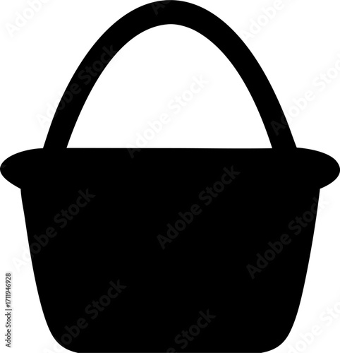 Picnic Basket Silhouette Vector Illustration | Outdoor Food Picnic Design