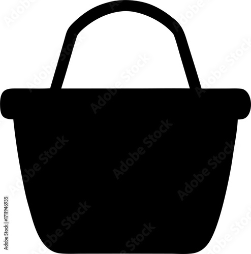 Picnic Basket Silhouette Vector Illustration | Outdoor Food Picnic Design