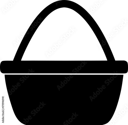 Picnic Basket Silhouette Vector Illustration | Outdoor Food Picnic Design