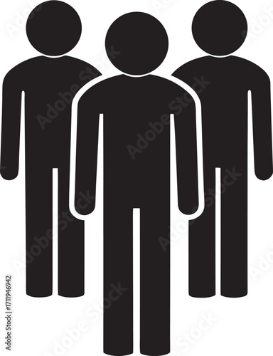 Three people standing together icon group woman