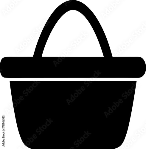 Picnic Basket Silhouette Vector Illustration | Outdoor Food Picnic Design