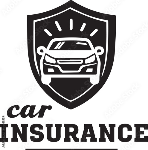 Car insurance protection shield with vehicle silhouette