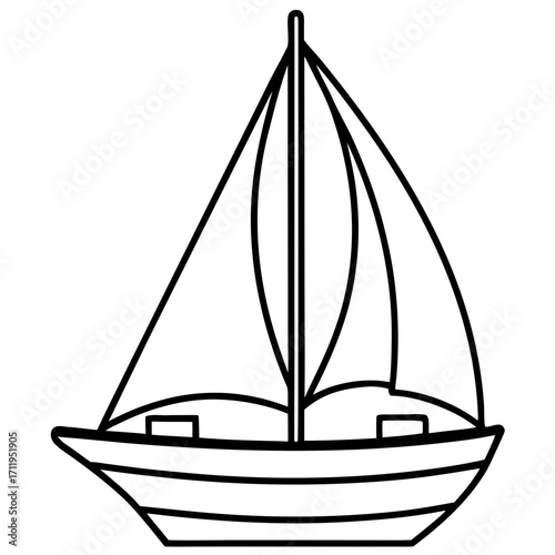 Minimal Sailboat Line Vector