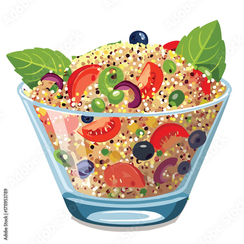 Mediterranean summer vegetable Salad in Glass vegan