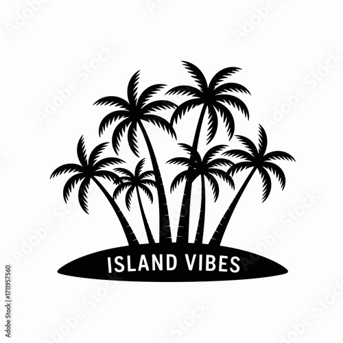 palm, tree, island, tropical, beach, silhouette, paradise, exotic, ocean, coast, seaside, nature, illustration, vector, graphic, black, shadow, scenery, landscape, vacation, travel, summer, resort, ge
