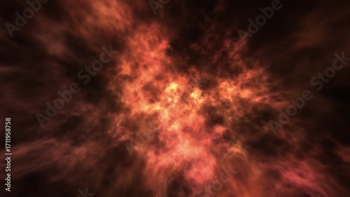 Flying Through Explosive Firestorm Inferno — Intense Close-Up Flaming Clouds Loop Animation (Full HD)