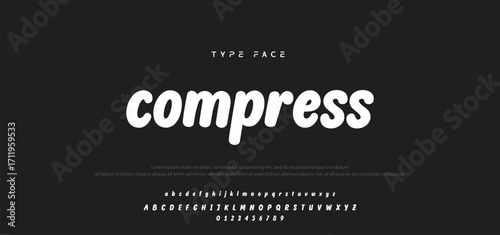 Playful style font design, colorful childish alphabet, letters and numbers vector illustration