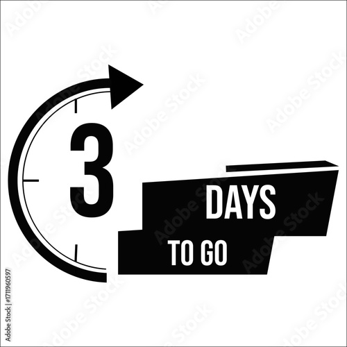 Countdown timer showing three days to go for an event or special occasion