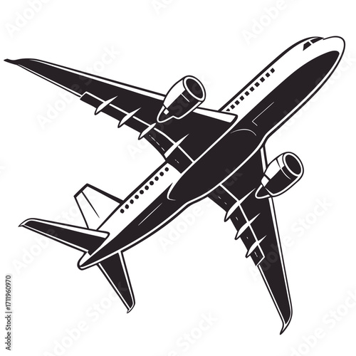 vector illustration of a jet airplane