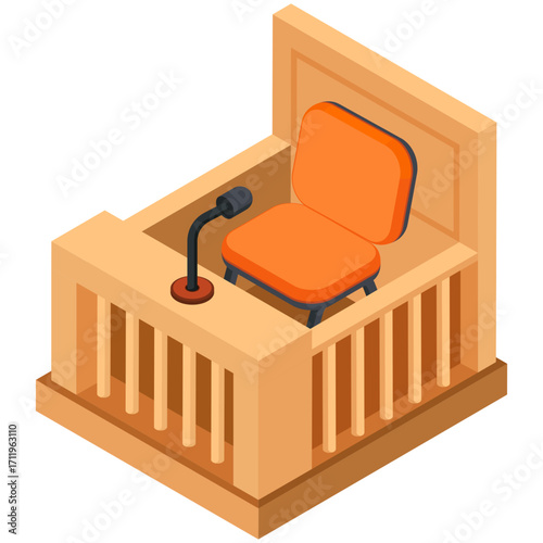 Witness Stand Isometric Icon