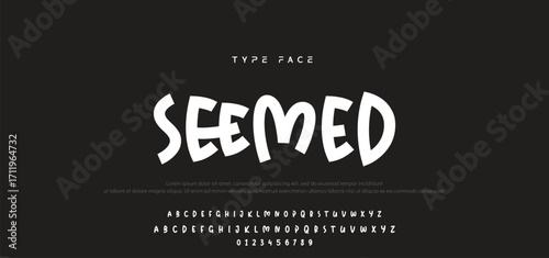 Playful cartoon Font, funky typeface for joyful brings life designs like children's artwork, birthday invitations, playful branding, and carnival typography. Vector typeset