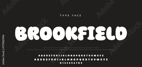 Playful cartoon Font, funky typeface for joyful brings life designs like children's artwork, birthday invitations, playful branding, and carnival typography. Vector typeset