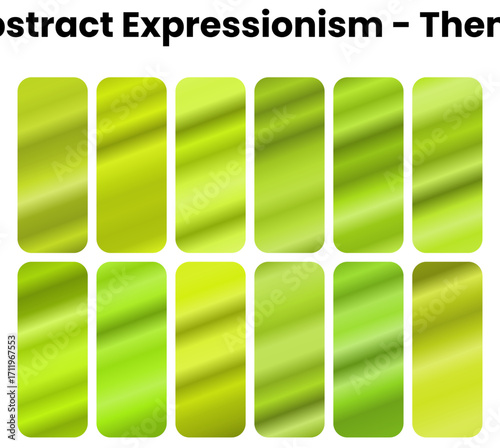 A dynamic and intense collection of Abstract Expressionism gradients. This pack features a bold, vibrant palette of various colors. Ideal for designs that need a sense of motion, emotion, and artistic