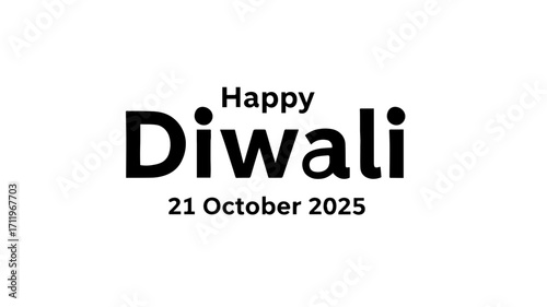 Happy Diwali Typography Vector SVG Design, Festival of Lights Greeting Text Illustration.