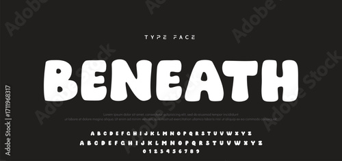 Playful cartoon Font, funky typeface for joyful brings life designs like children's artwork, birthday invitations, playful branding, and carnival typography. Vector typeset