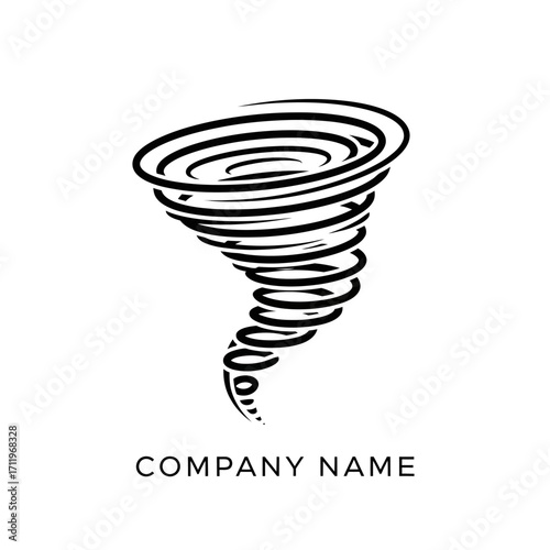 Stylized Tornado Illustration - A Powerful and Dynamic Weather Icon.